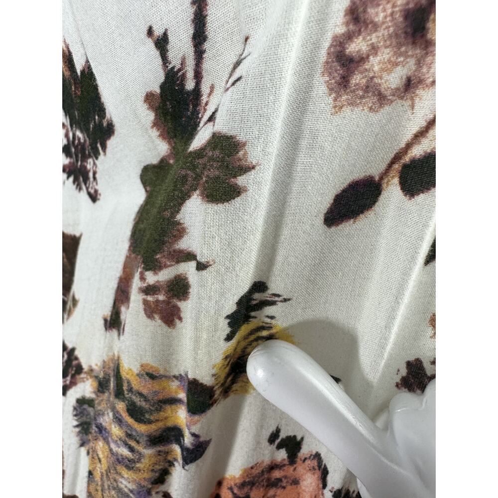 *Flawed Ulla Johnson Selena Cover Up Maxi Dress Small S Floral Tie Neck NO BELT - Picture 14 of 16